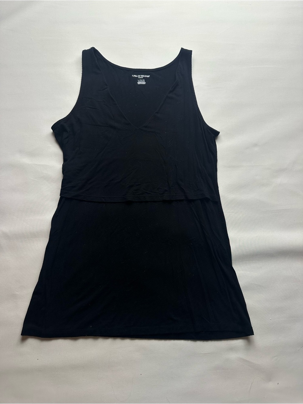 A Pea in the Pod Black Nursing tank dress with Layered Front. Size L